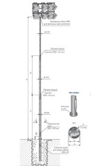 Опора освещения парков несиловая фланцевая трубчатая тип НФ