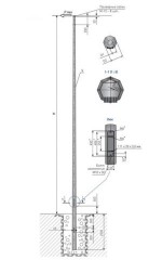 Опоры освещения силовые фланцевые граненые СПГ