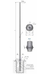 Опора силовая фланцевая граненая наружного освещения тип ТФГ